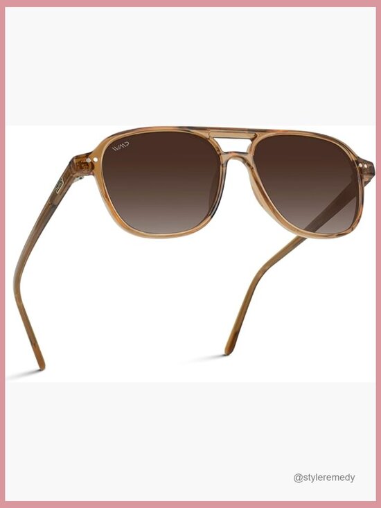 Polarized Aviator Sunglasses with Acetate Frame and UV Protection main image 5